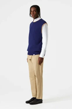 Sale Sunset Vest Plain Navy Men Knitwear