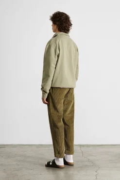 Cheap Temple Sw Plain Olive Men Sweatshirts