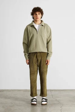Cheap Temple Sw Plain Olive Men Sweatshirts