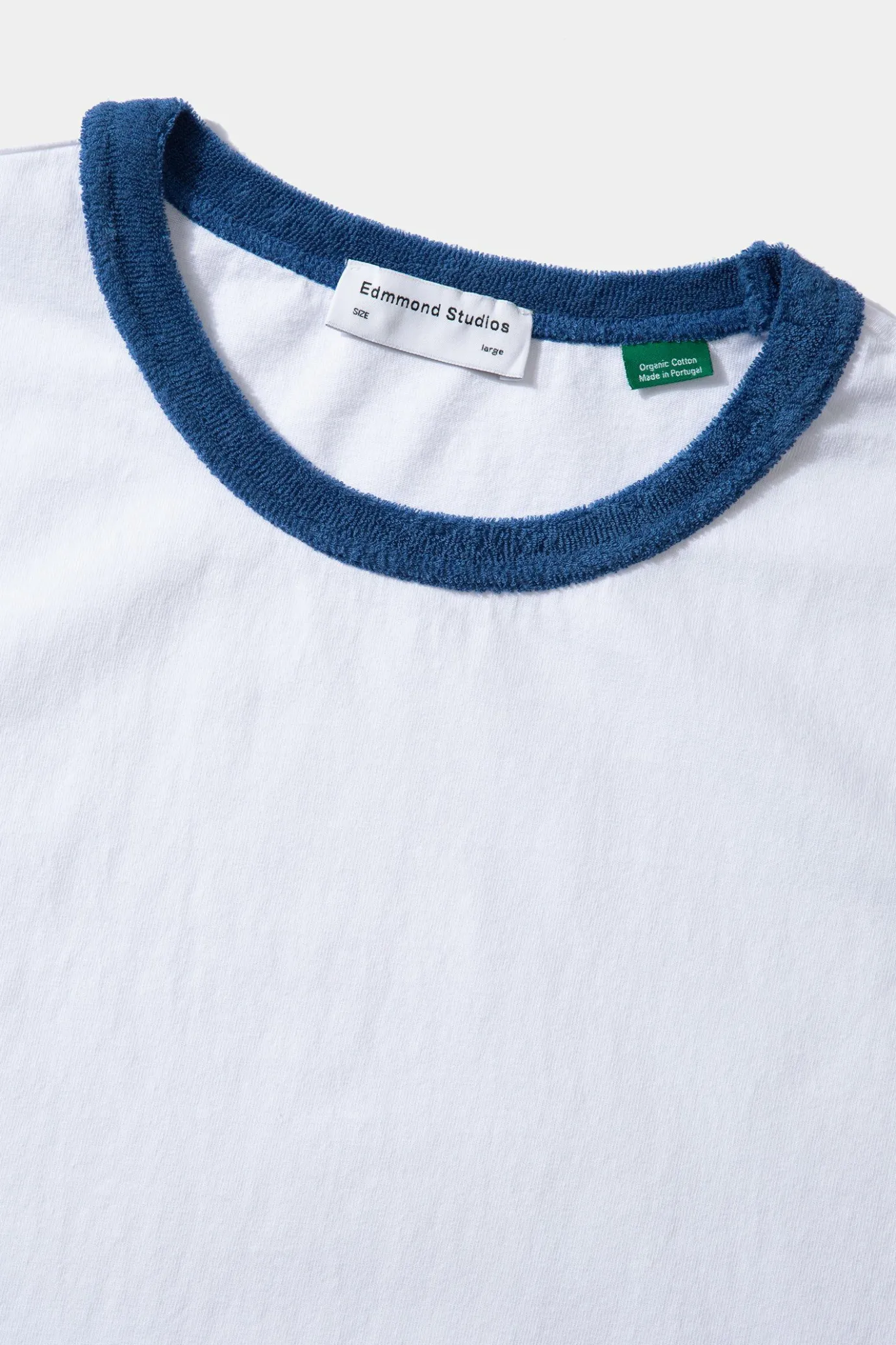 New Terry Color Rib Plain Off White Men T-Shirts