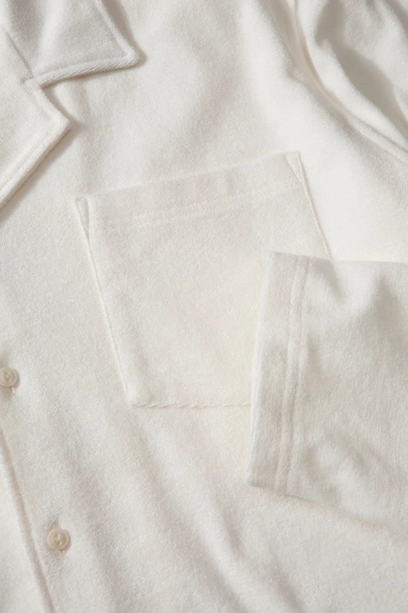 Hot Terry Long Shirt Plain Off White Men Shirts