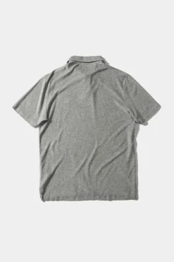 Fashion Terry Polo Plain Grey Melange Men Polos