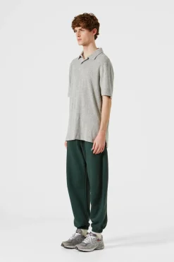 Fashion Terry Polo Plain Grey Melange Men Polos