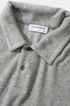 Fashion Terry Polo Plain Grey Melange Men Polos