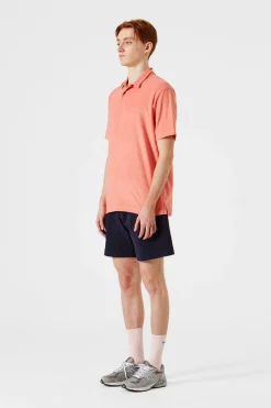 Flash Sale Terry Polo Plain Salmon Men Polos