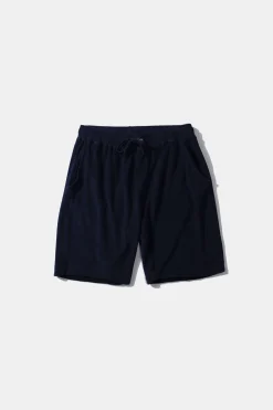 Flash Sale Terry Shorts Plain Navy Men Trousers
