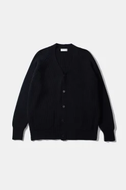 Cheap Upper Cardigan Plain Navy Men Knitwear