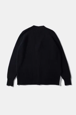 Cheap Upper Cardigan Plain Navy Men Knitwear