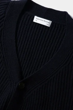 Cheap Upper Cardigan Plain Navy Men Knitwear