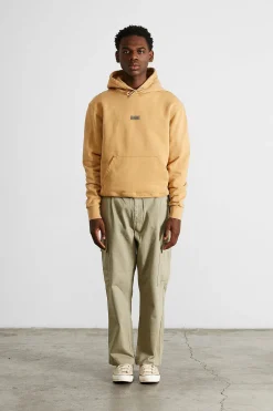 Shop Velo Hoodie Plain Caramel Men Sweatshirts