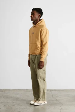 Shop Velo Hoodie Plain Caramel Men Sweatshirts