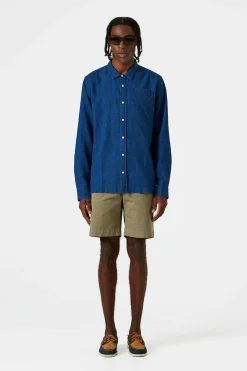 Hot Waffle Denim Shirt Plain Stonewash Men Shirts