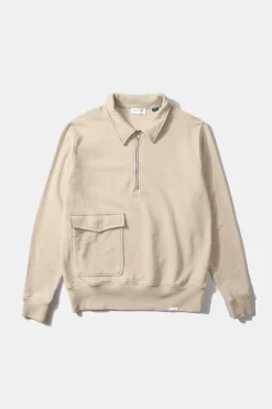 Hot Warm Up Plain Beige Men Sweatshirts