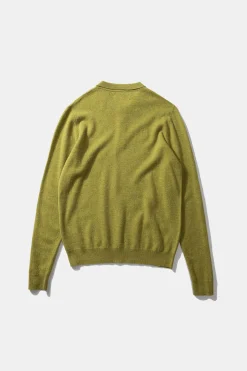 Store Wool Polo Plain Green Men Knitwear