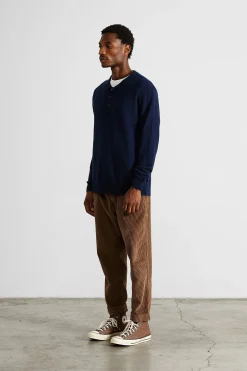 Flash Sale Wool Polo Plain Navy Men Knitwear