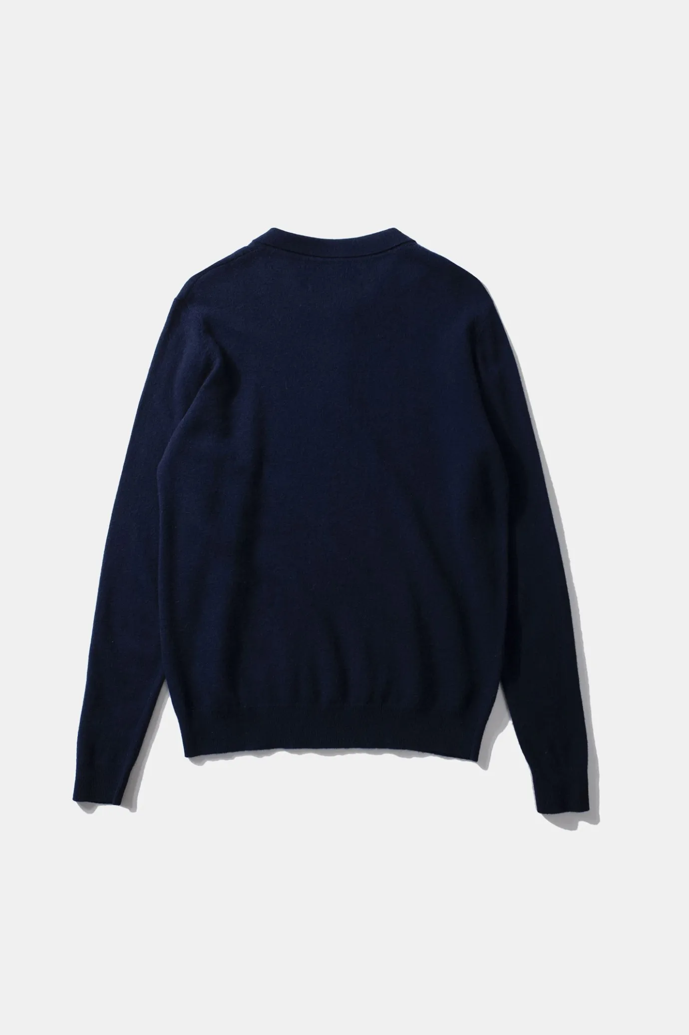 Flash Sale Wool Polo Plain Navy Men Knitwear
