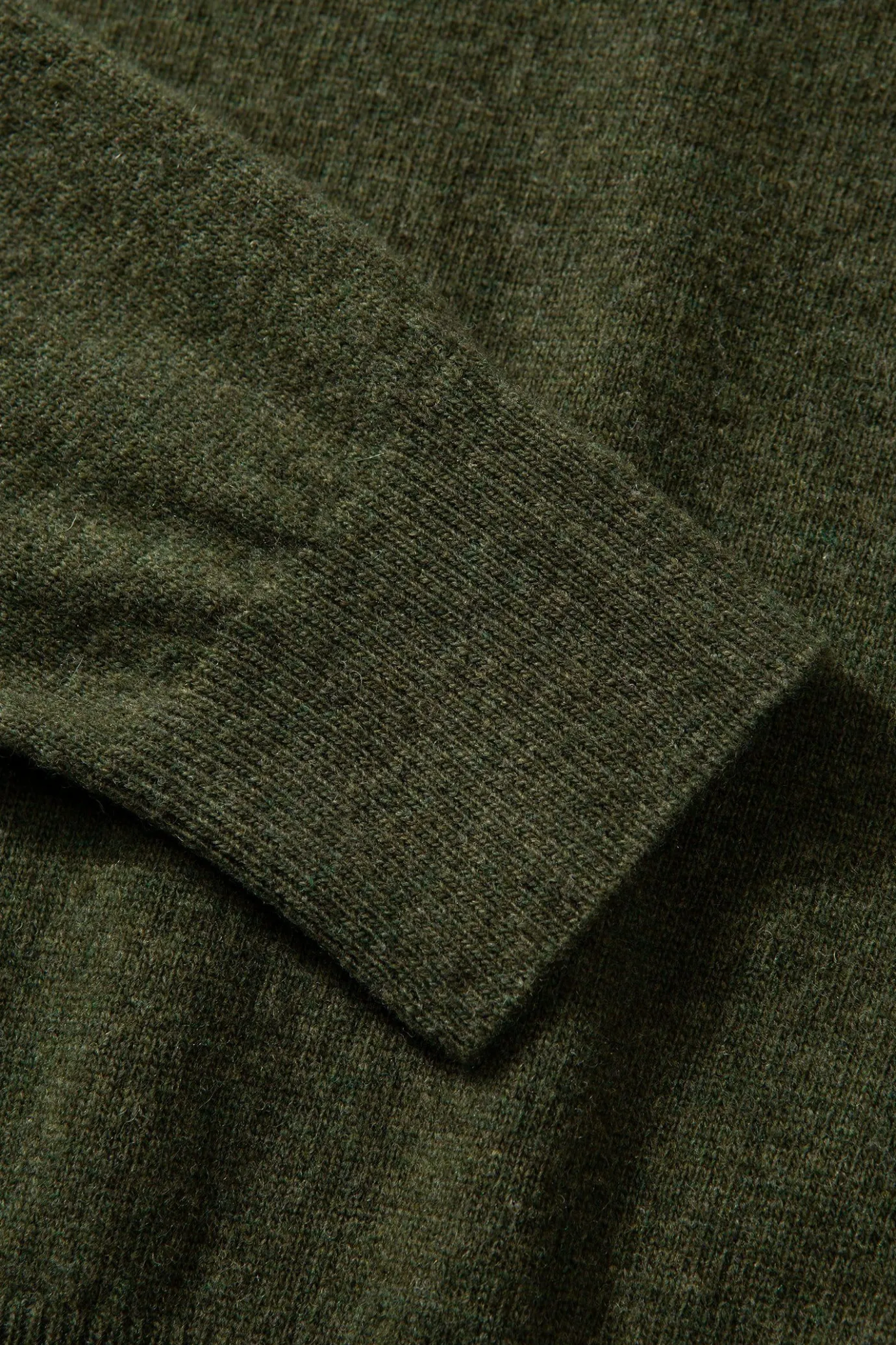 Fashion Wool Polo Plain Olive Men Knitwear